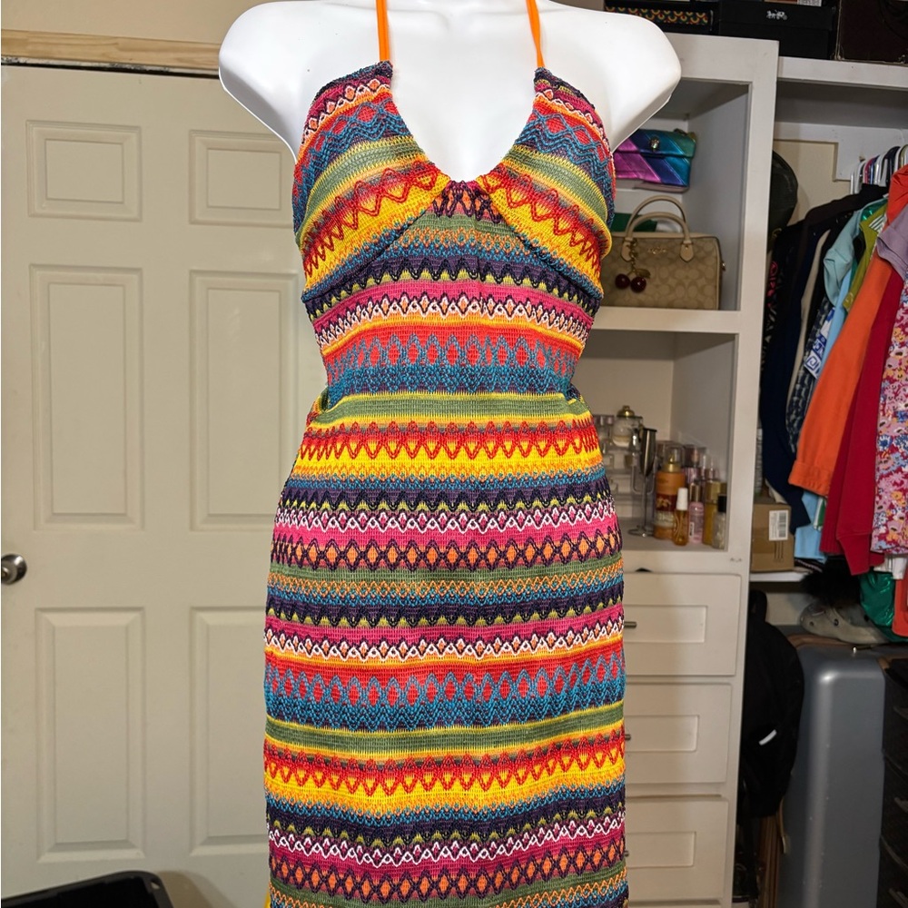 Colorful Halter Dress